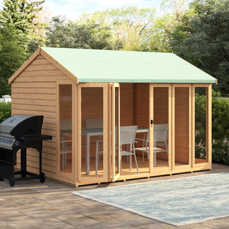 Sol 72 Outdoor 10 x 8 Ft. Shiplap Summer House Wayfair.co.uk